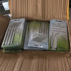 NEW STAINLESS STEEL STRAWS (2 packs of 4 straws)